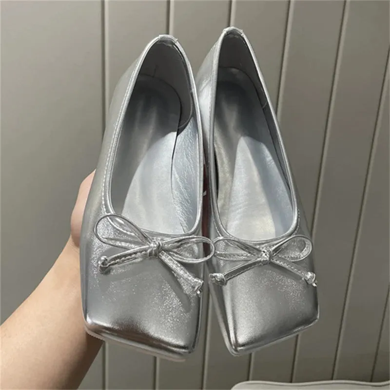 Aneikeh PU Sequined Cloth Flats Ladies Comfort Leisure ROME