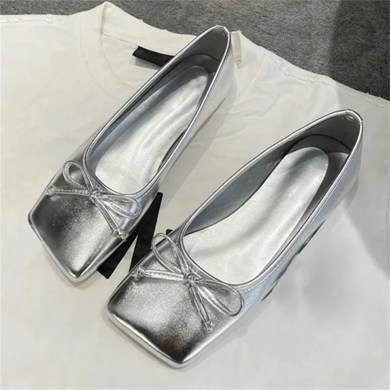 Aneikeh PU Sequined Cloth Flats Ladies Comfort Leisure ROME
