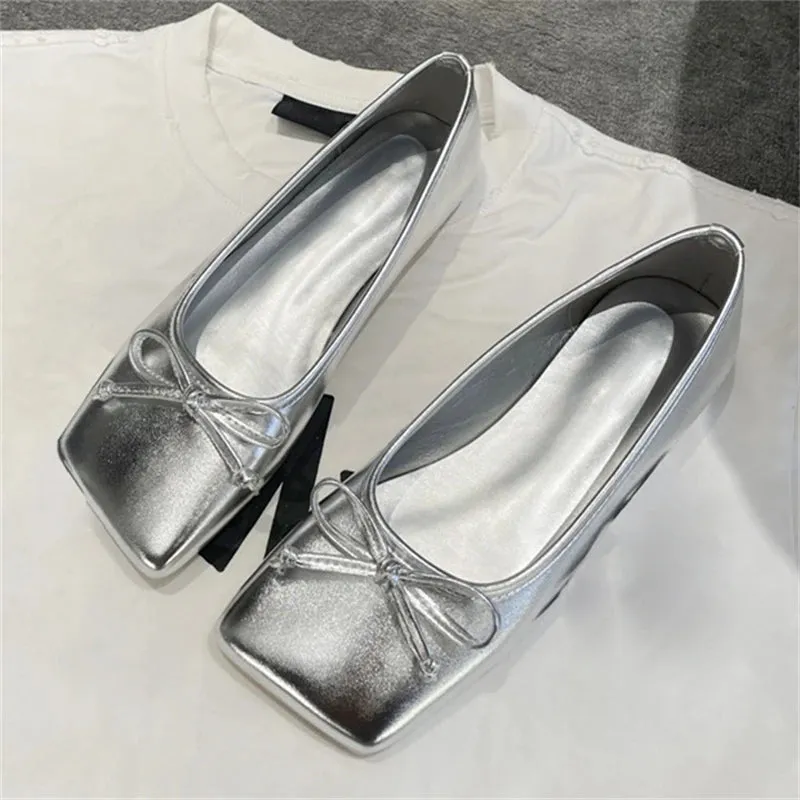 Aneikeh PU Sequined Cloth Flats Ladies Comfort Leisure ROME