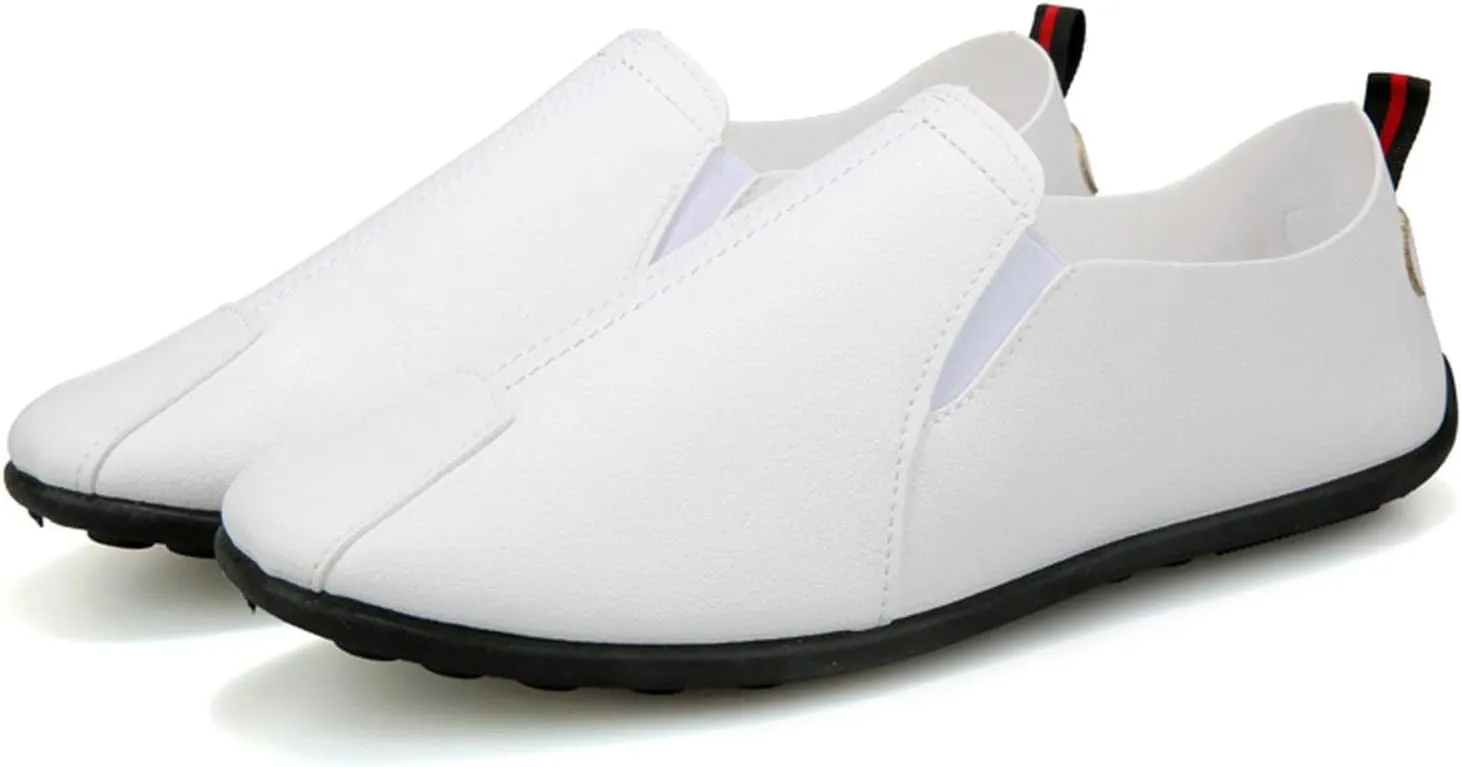 Leisure Men's Four Seasons Non Slip Flat Round Toe Breathable Slip On Lazy Leisure Casual Dress Shoes for Men Size 8 Cushion