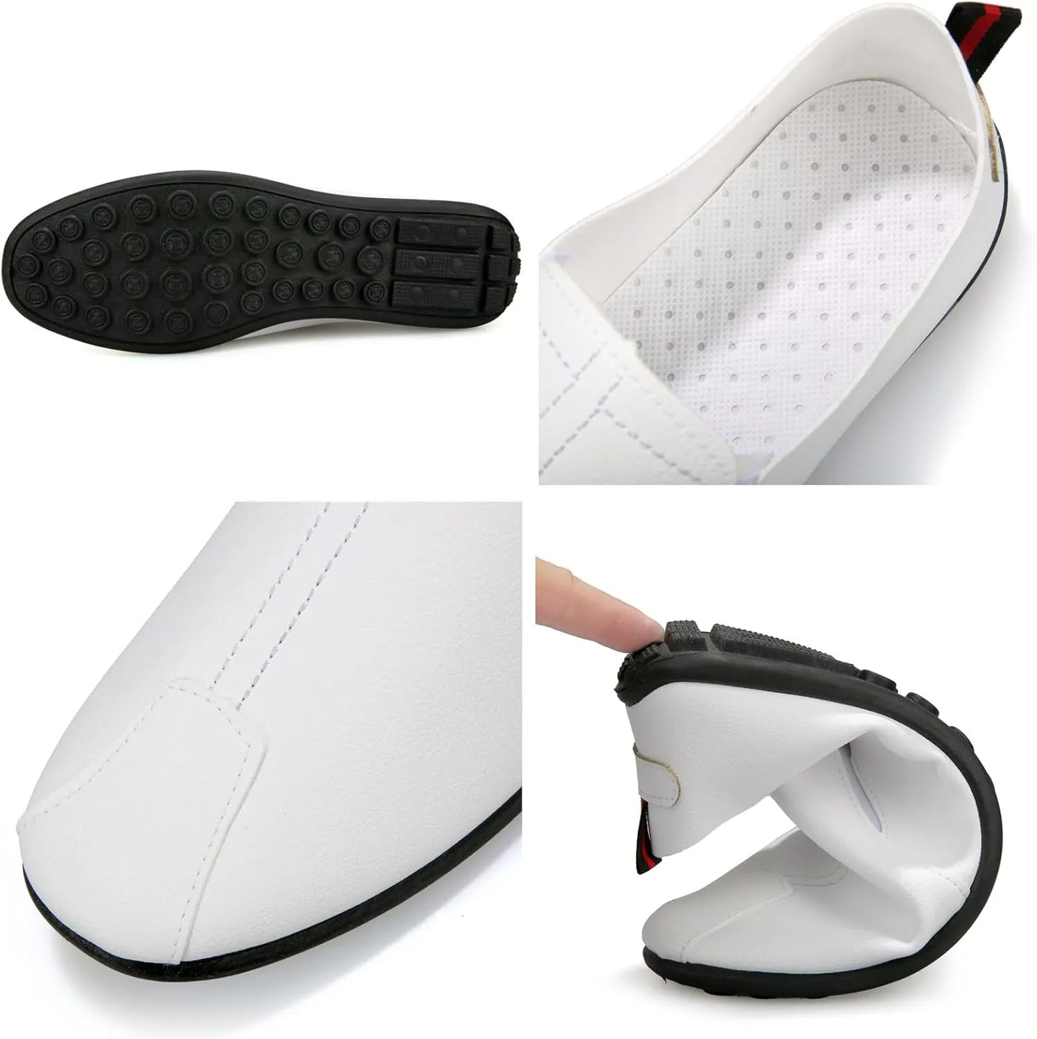 Leisure Men's Four Seasons Non Slip Flat Round Toe Breathable Slip On Lazy Leisure Casual Dress Shoes for Men Size 8 Cushion