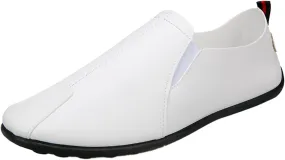 Leisure Men's Four Seasons Non Slip Flat Round Toe Breathable Slip On Lazy Leisure Casual Dress Shoes for Men Size 8 Cushion