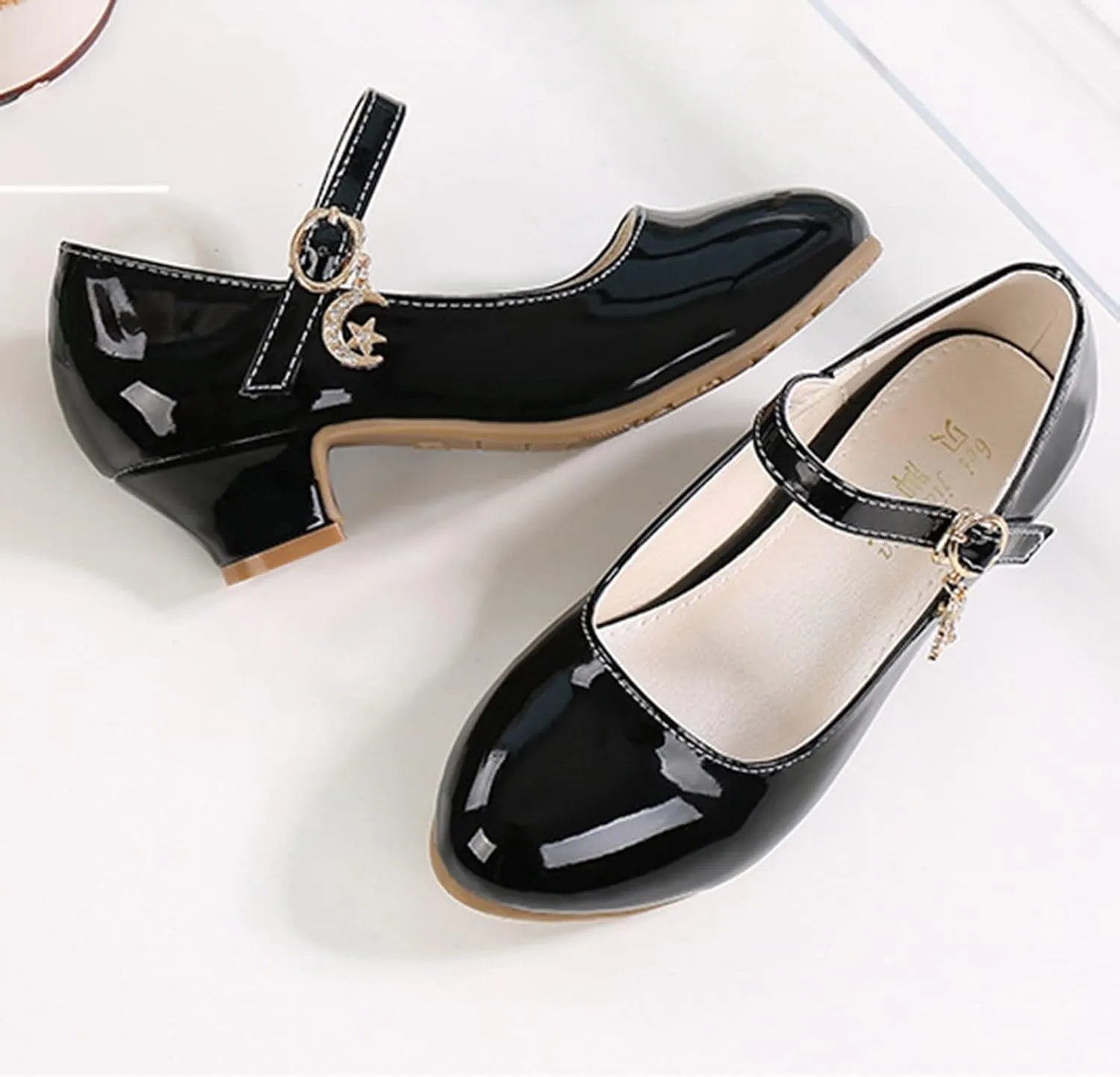 Mary Jane Heels for Girls School Shoes Little Girls Dress Shoes Party Wedding Flat for Kids Leather Baby Girl Shoes