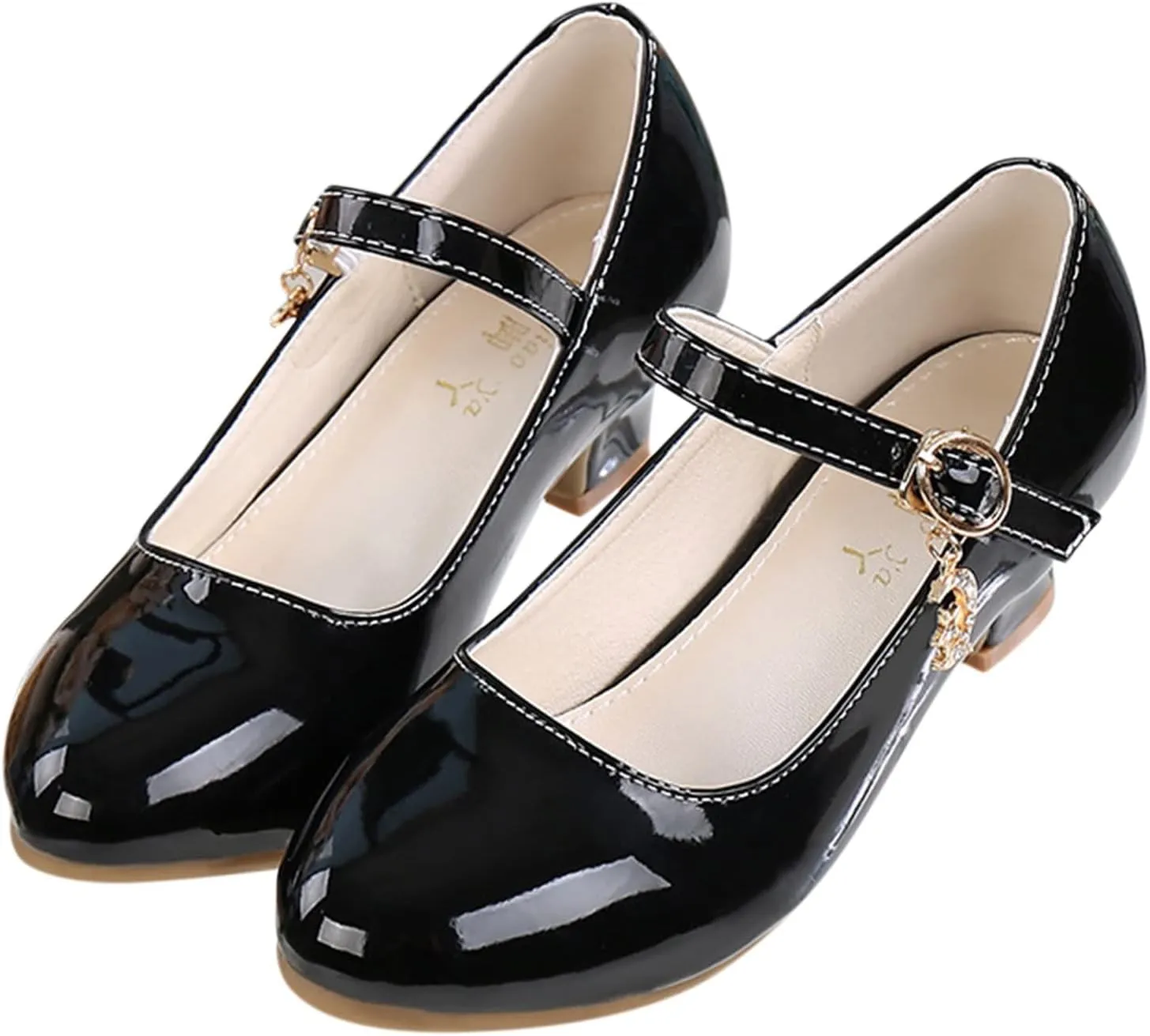 Mary Jane Heels for Girls School Shoes Little Girls Dress Shoes Party Wedding Flat for Kids Leather Baby Girl Shoes
