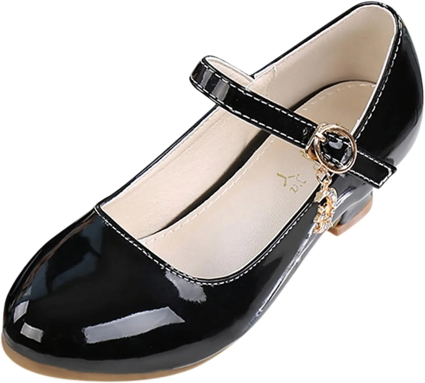 Mary Jane Heels for Girls School Shoes Little Girls Dress Shoes Party Wedding Flat for Kids Leather Baby Girl Shoes