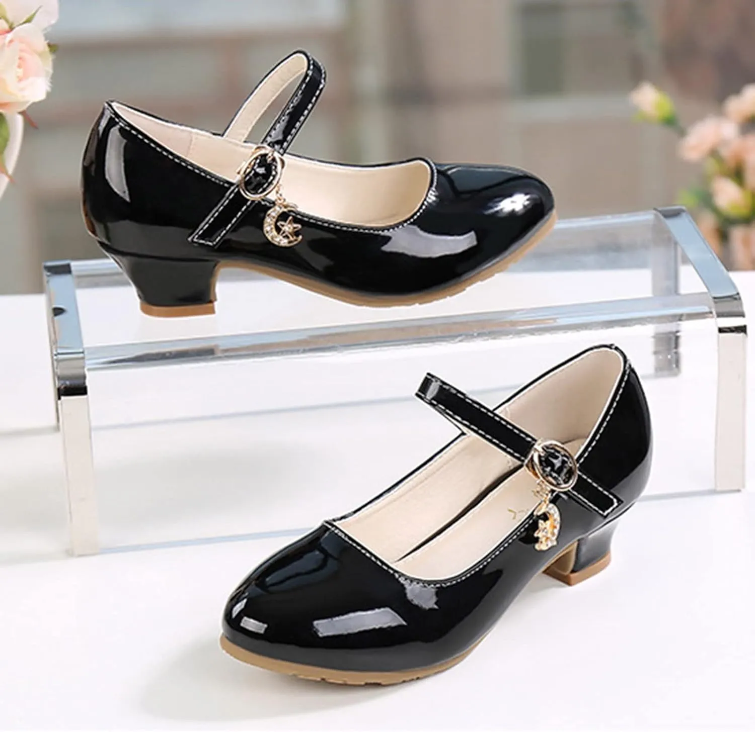Mary Jane Heels for Girls School Shoes Little Girls Dress Shoes Party Wedding Flat for Kids Leather Baby Girl Shoes
