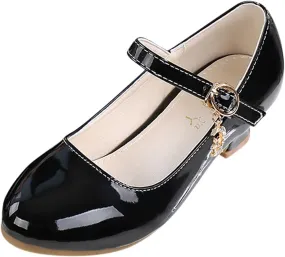 Mary Jane Heels for Girls School Shoes Little Girls Dress Shoes Party Wedding Flat for Kids Leather Baby Girl Shoes