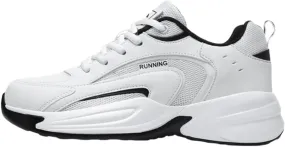 Men's Fashion Breathable Mesh Lace Up Sneakers Casual Trendy Round Toe Non Slip Outdoor Running Training Walking Shoes