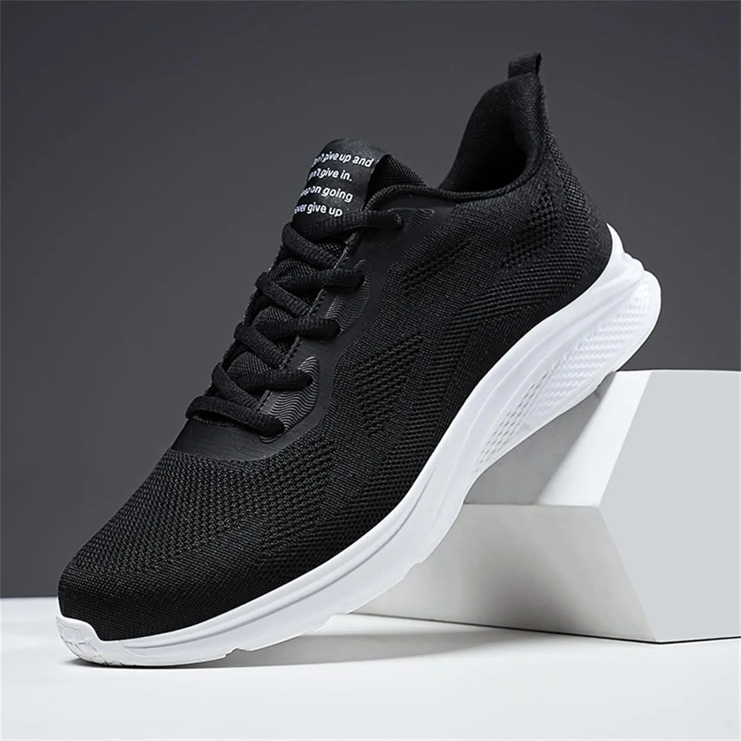 Mens Shoes Mesh Breathable Lace Up Solid Color Casual Fashion Simple Shoes Running Sneaker Rack for Men Bedroom