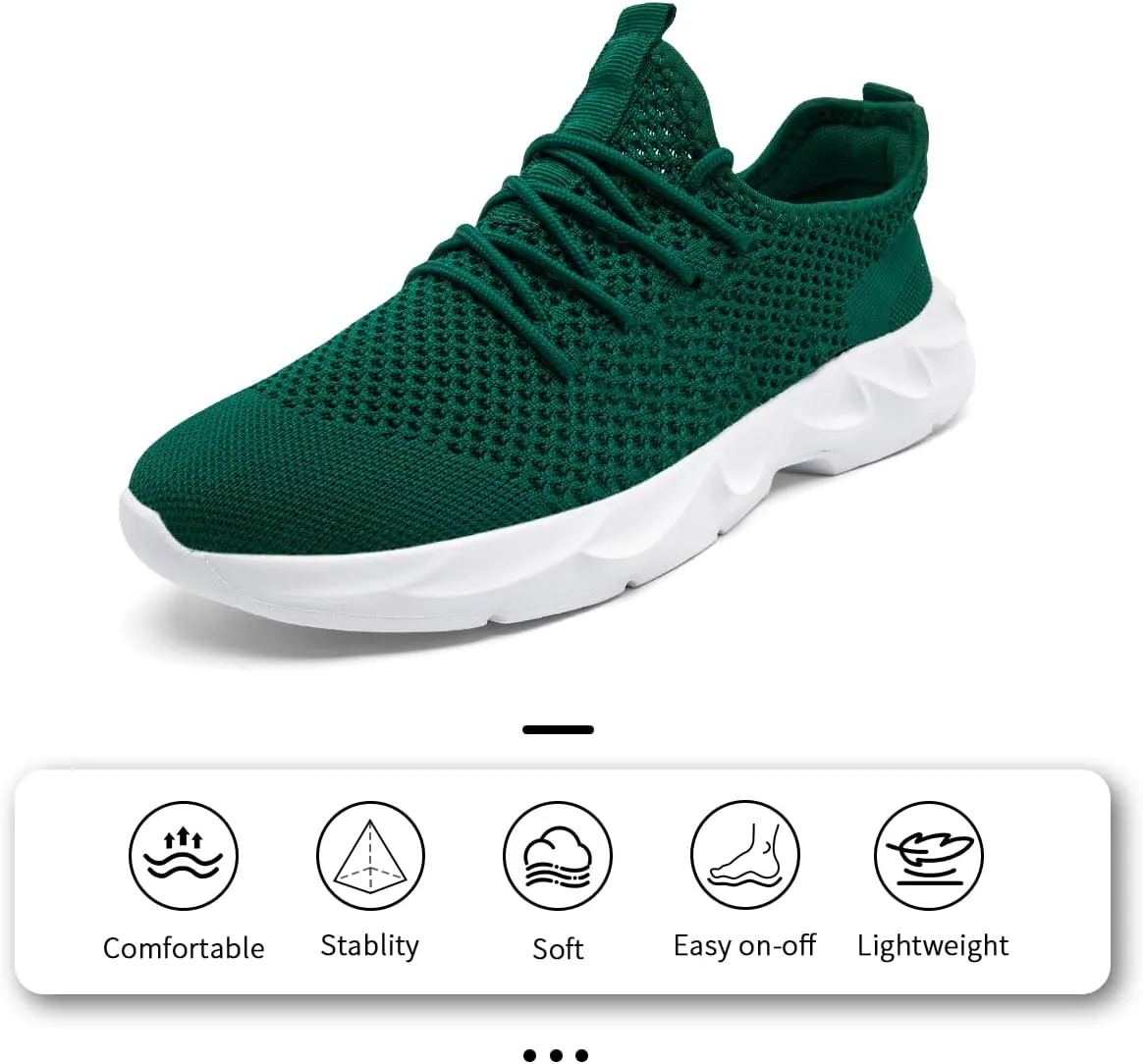 Mens Walking Shoes Slip On Tennis Non Slip Sneakers Outdoor Running Sports Trainers Athletic Sneaker Road Casual Workout Lightweight Shoes