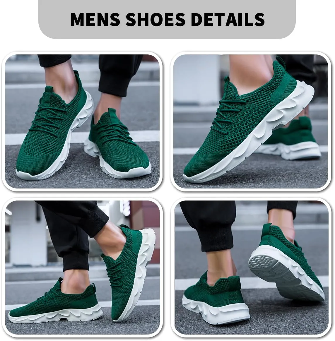 Mens Walking Shoes Slip On Tennis Non Slip Sneakers Outdoor Running Sports Trainers Athletic Sneaker Road Casual Workout Lightweight Shoes