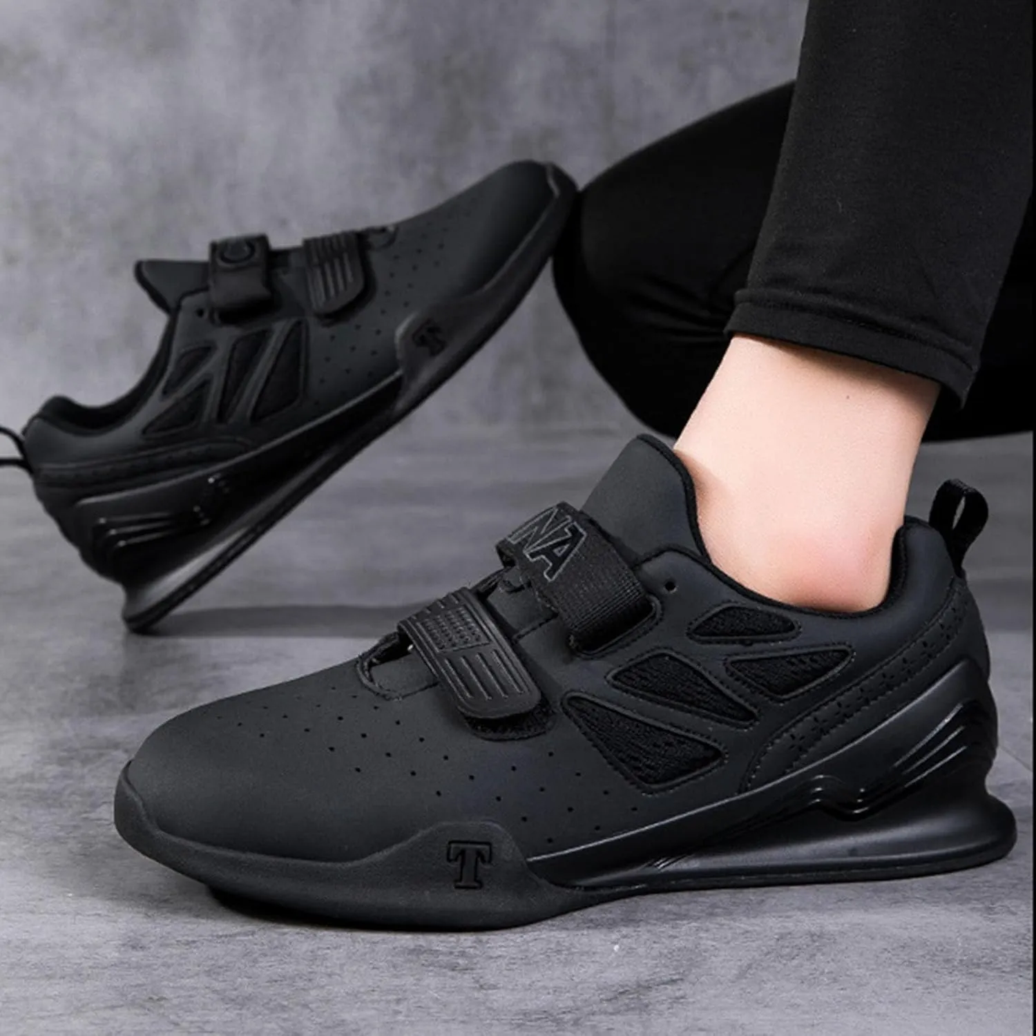 Men's Weightlifting Shoes Non-Slip Fitness Cross Training for Gym Powerlifting, Deadlifting, and Squats Hard Pulling