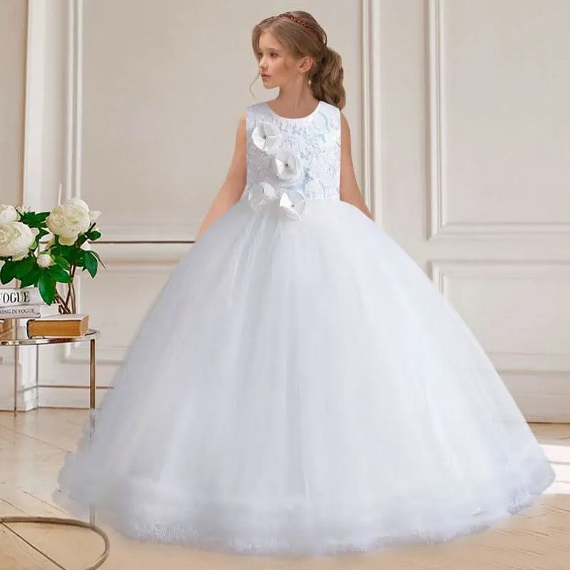 Mid-length children's dress girls host dress