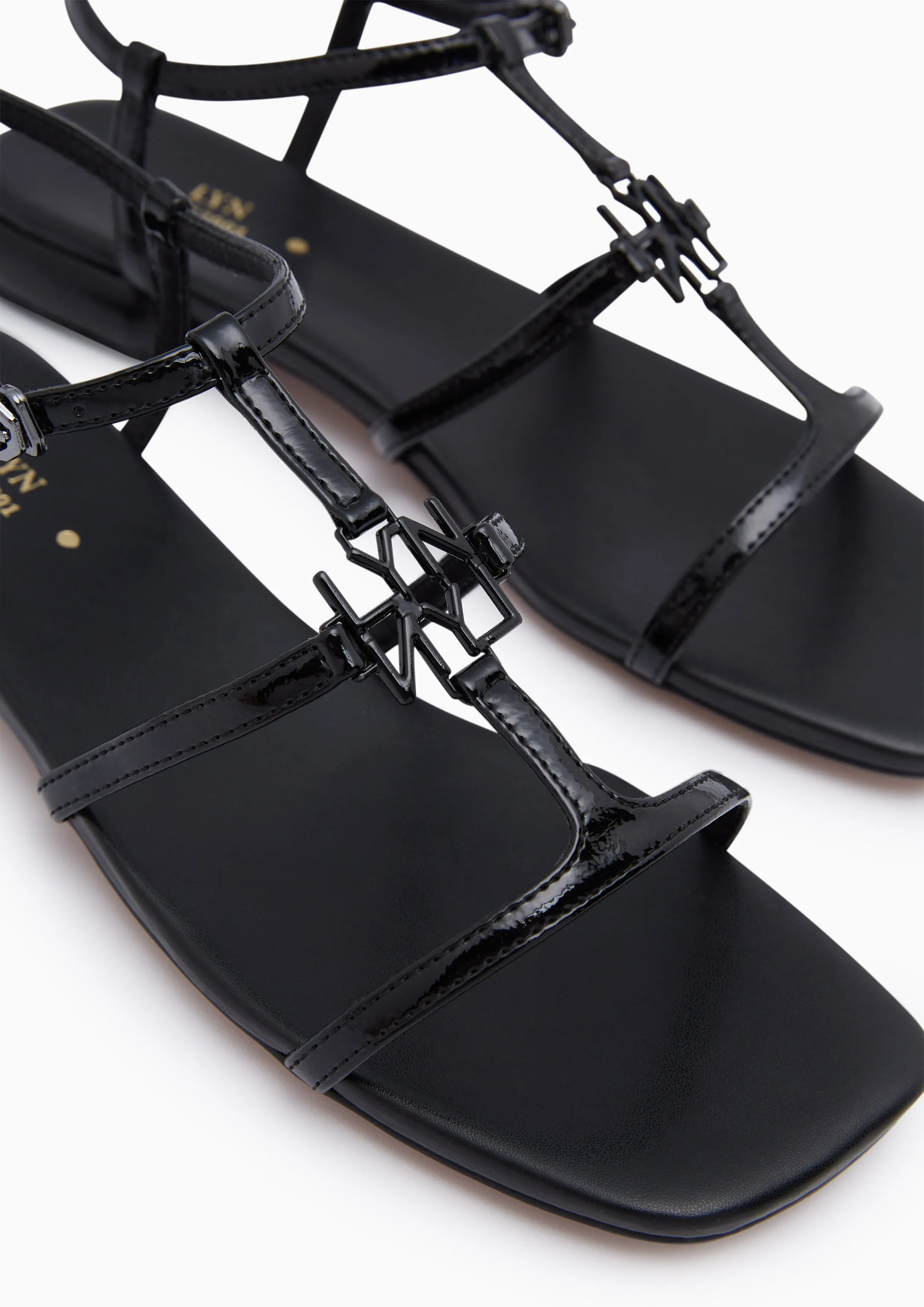 Mirror Flat Slingbacks - Black