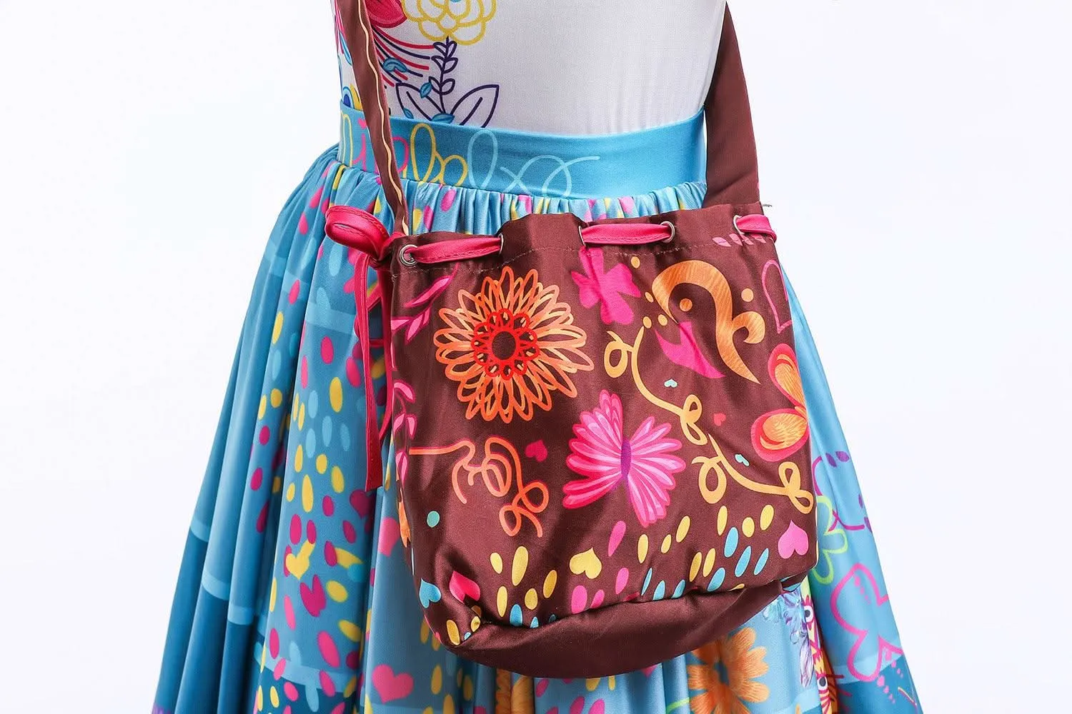 New Fashion Children's Clothing 3-12 Years Old Color Printed Short Sleeve Girls' Dress Halloween Party Cosplay Girls' Princess Dress Bag Accessories