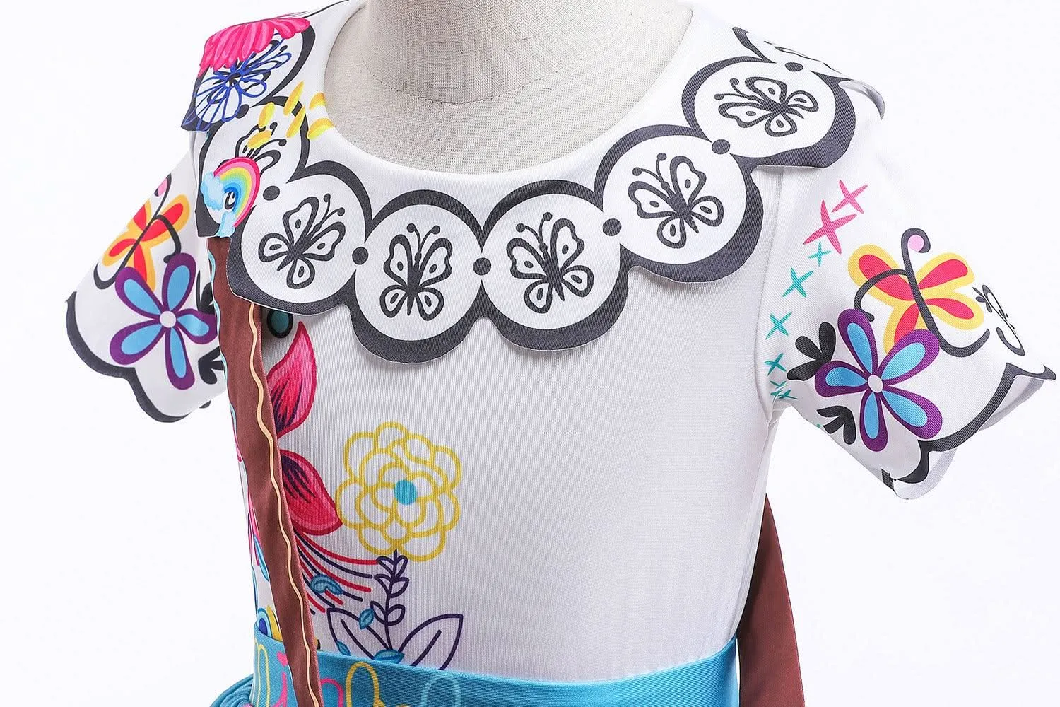 New Fashion Children's Clothing 3-12 Years Old Color Printed Short Sleeve Girls' Dress Halloween Party Cosplay Girls' Princess Dress Bag Accessories