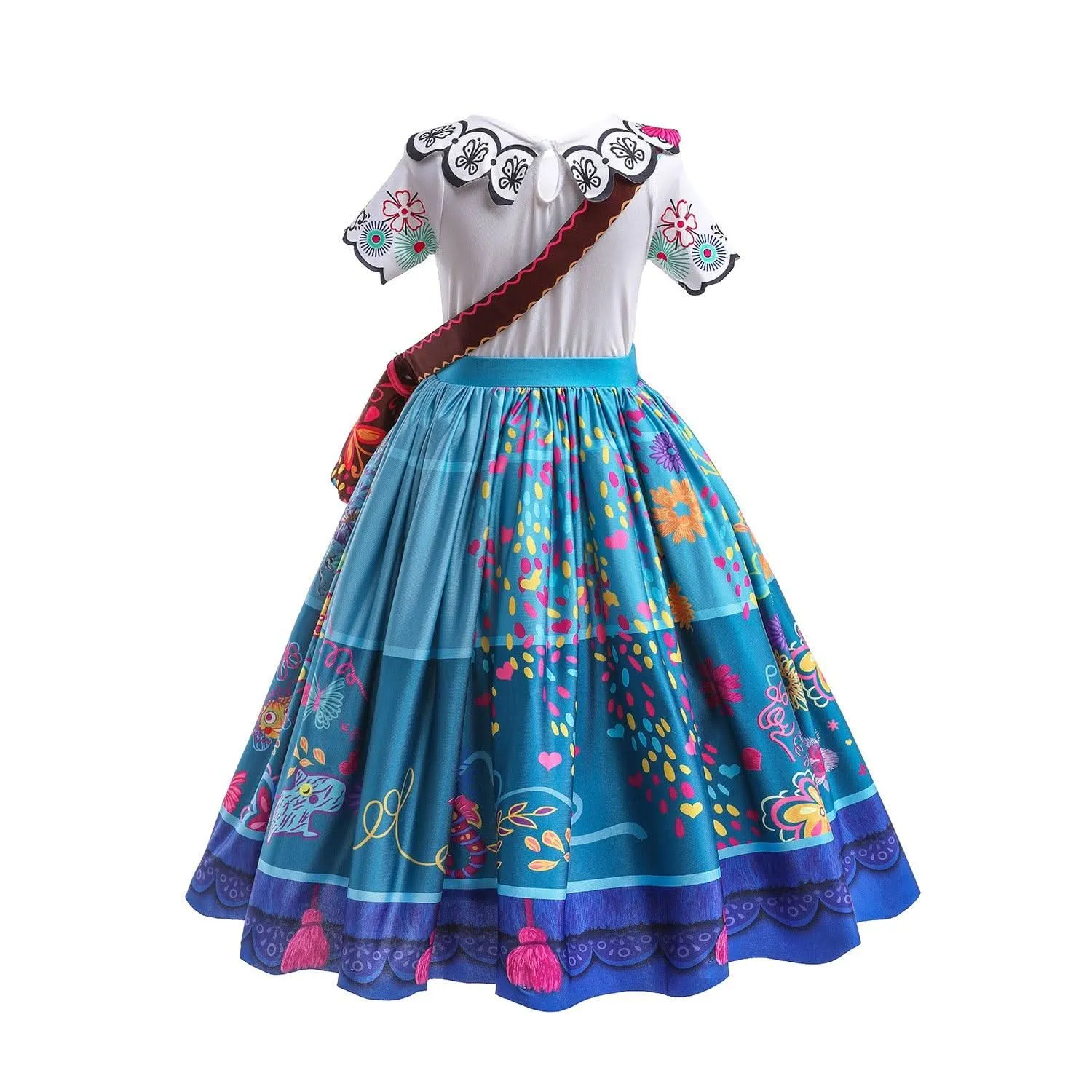 New Fashion Children's Clothing 3-12 Years Old Color Printed Short Sleeve Girls' Dress Halloween Party Cosplay Girls' Princess Dress Bag Accessories