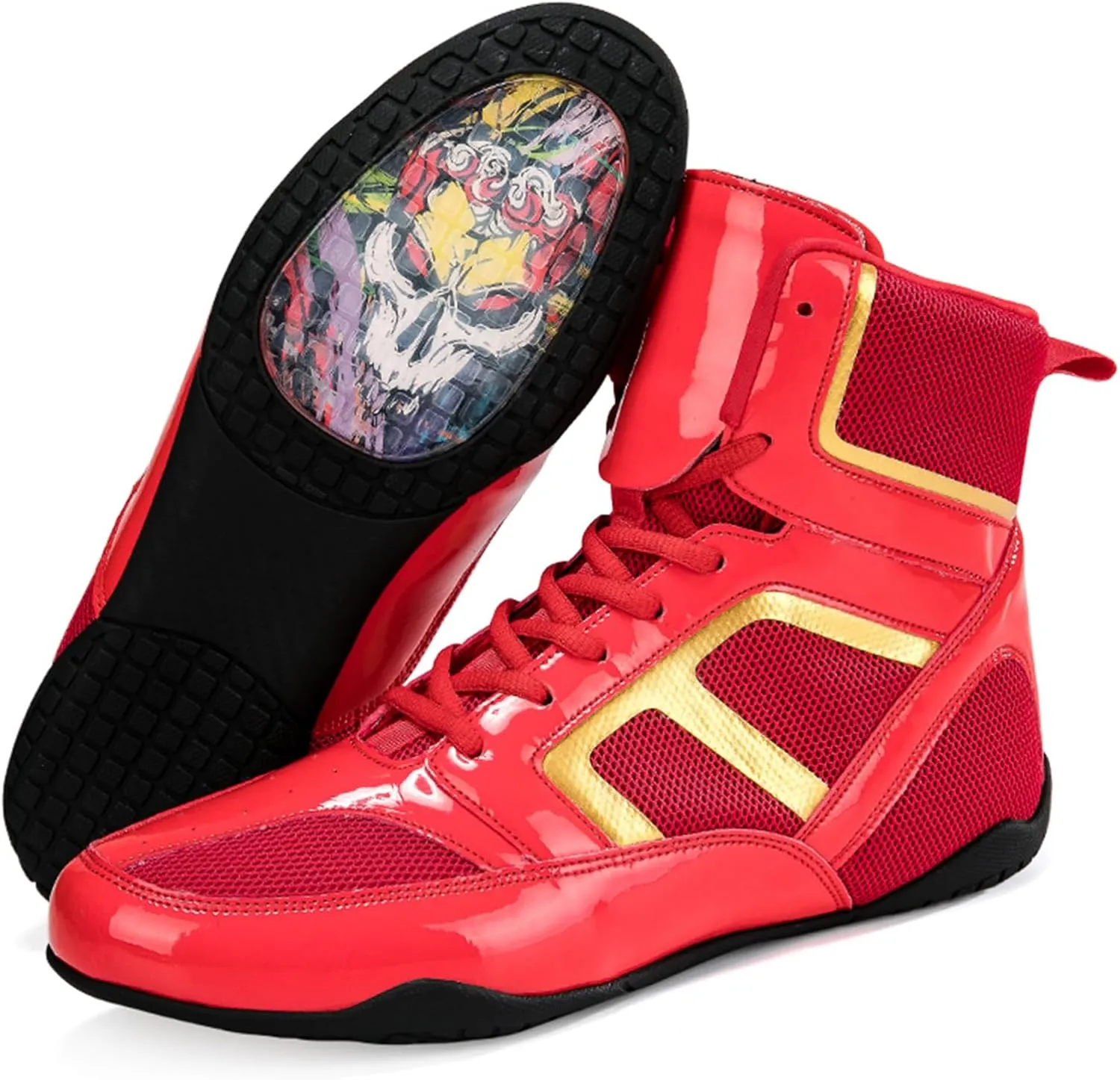 ONAIC Wrestling Shoes for Mens Unisex Rubber Sole Boxing Boots Combat Training Shoes Breathable Training Shoes