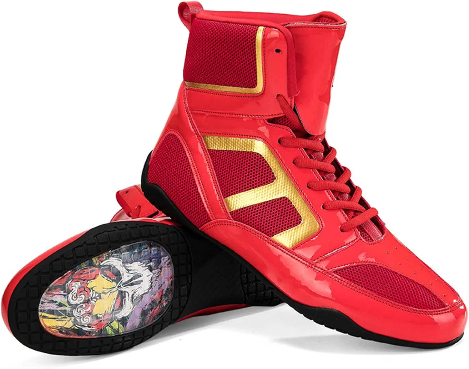 ONAIC Wrestling Shoes for Mens Unisex Rubber Sole Boxing Boots Combat Training Shoes Breathable Training Shoes