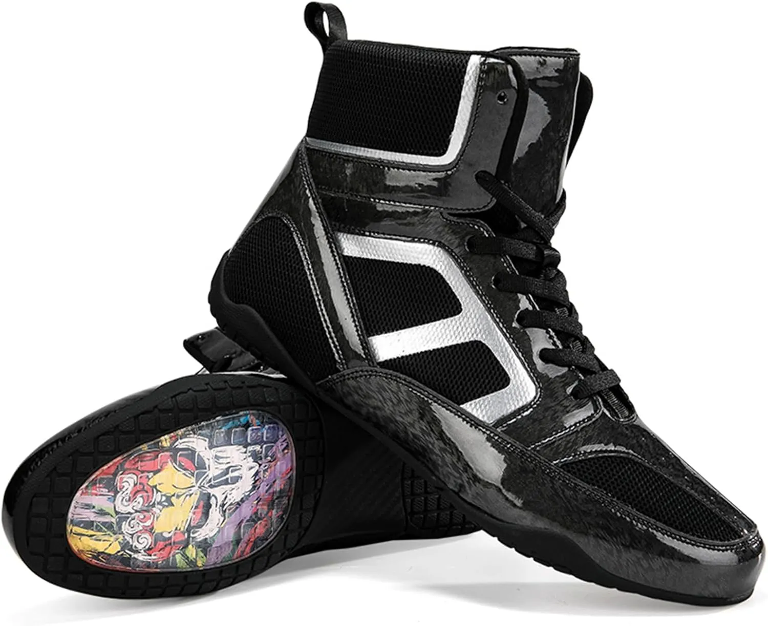 ONAIC Wrestling Shoes for Mens Unisex Rubber Sole Boxing Boots Combat Training Shoes Breathable Training Shoes