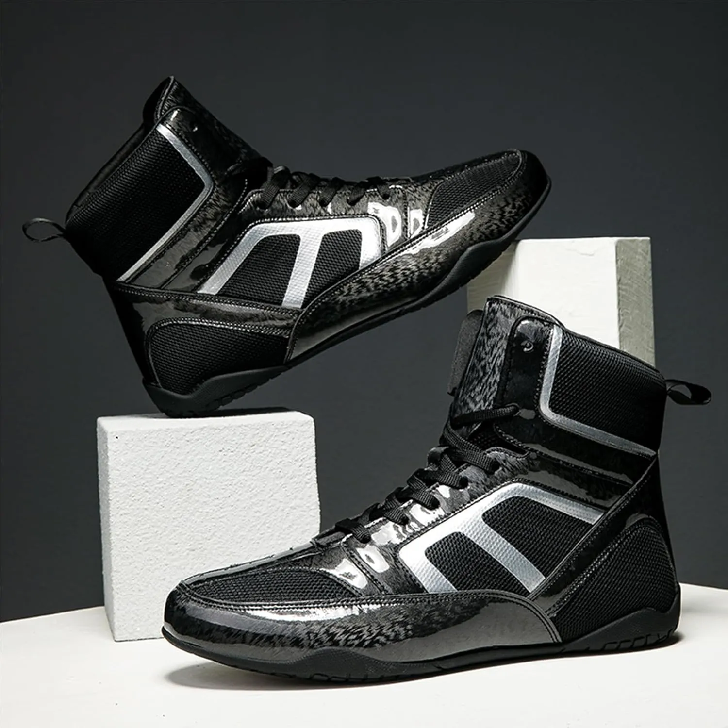 ONAIC Wrestling Shoes for Mens Unisex Rubber Sole Boxing Boots Combat Training Shoes Breathable Training Shoes