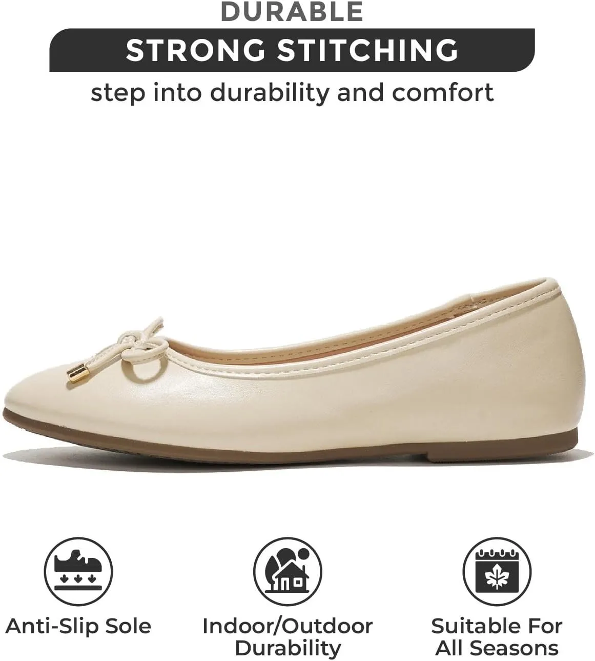 Project Cloud Ballet Flats for Women - Lightweight & Stylish Mesh Ballet Flats for Women Footwear - Non-Slip Mary Jane Shoes with Memory Foam - Casual Footwear for All-Day Comfort (Amity)