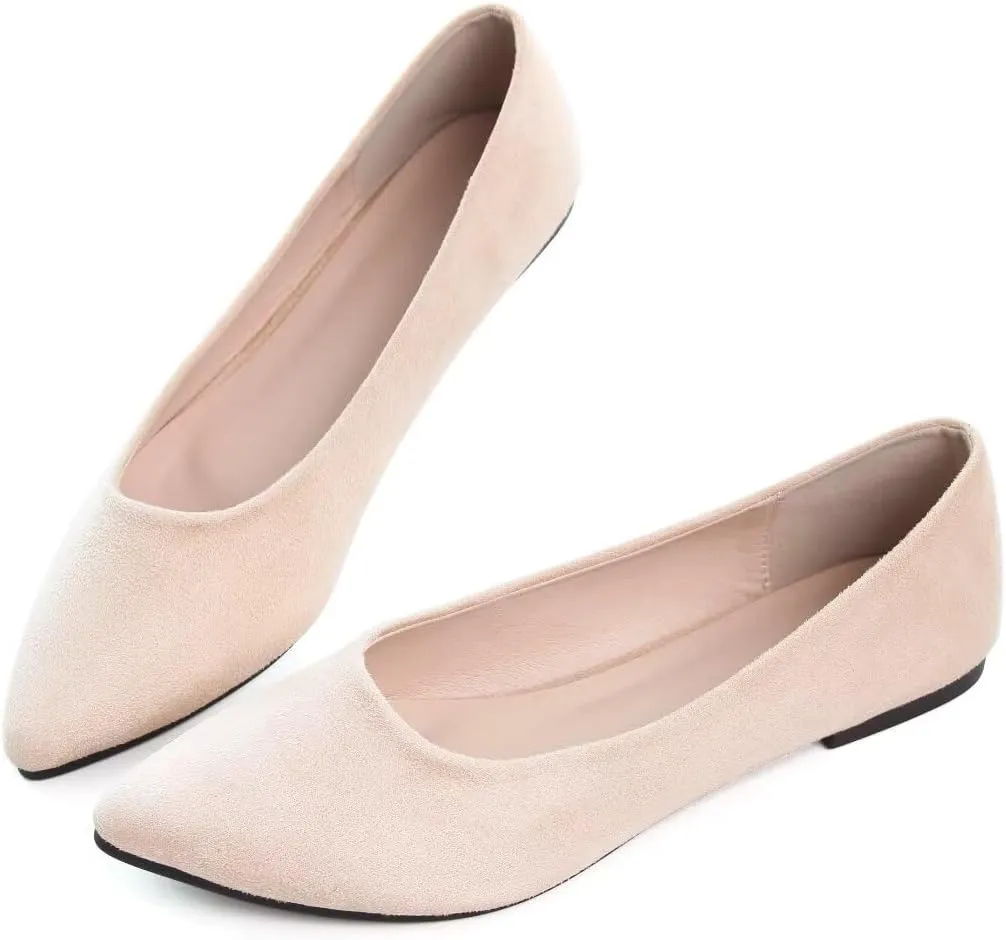 Stunner Women's Flats Fashion Pointed Toe Flats Comfortable Ballet Flats Solid Casual Slip On Flats