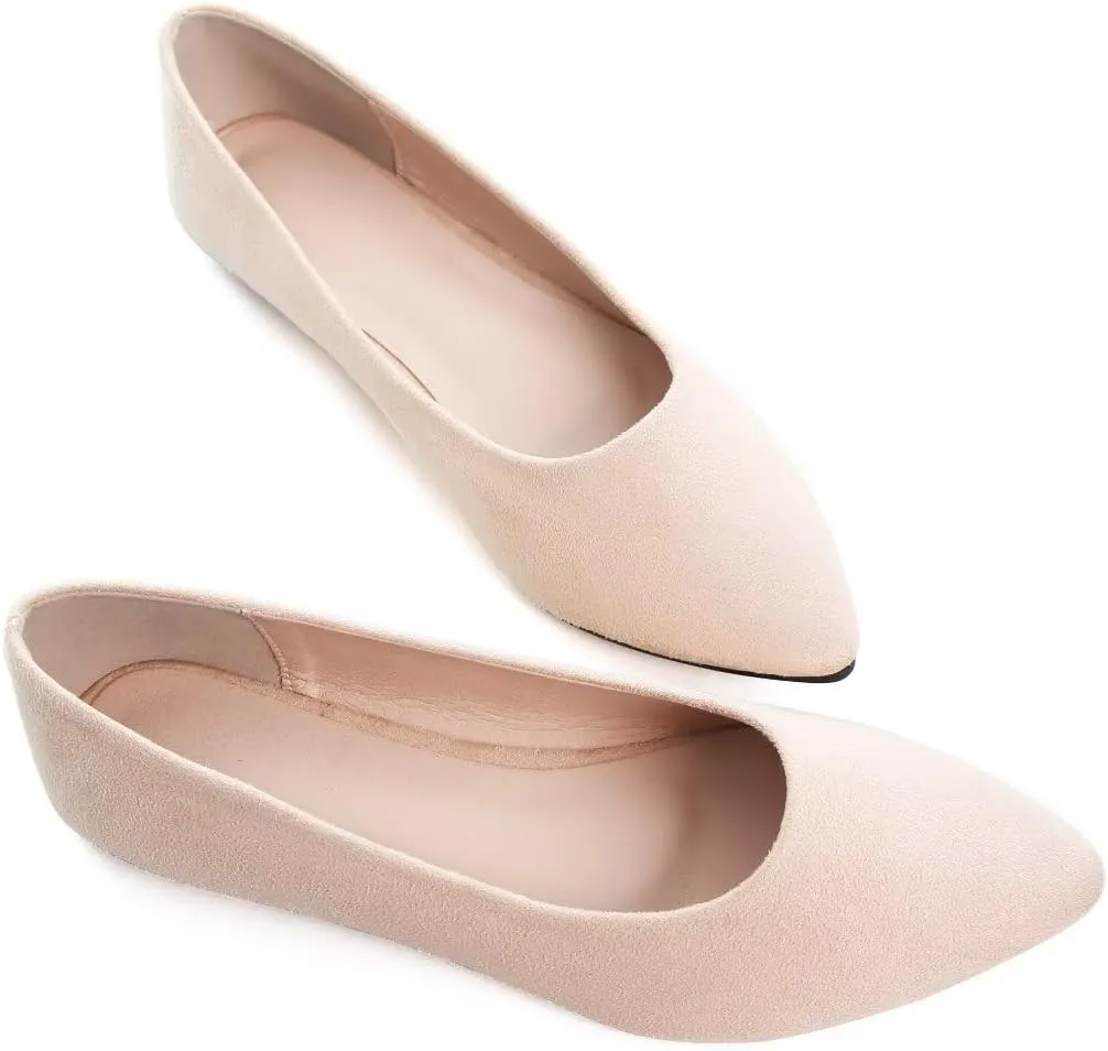 Stunner Women's Flats Fashion Pointed Toe Flats Comfortable Ballet Flats Solid Casual Slip On Flats