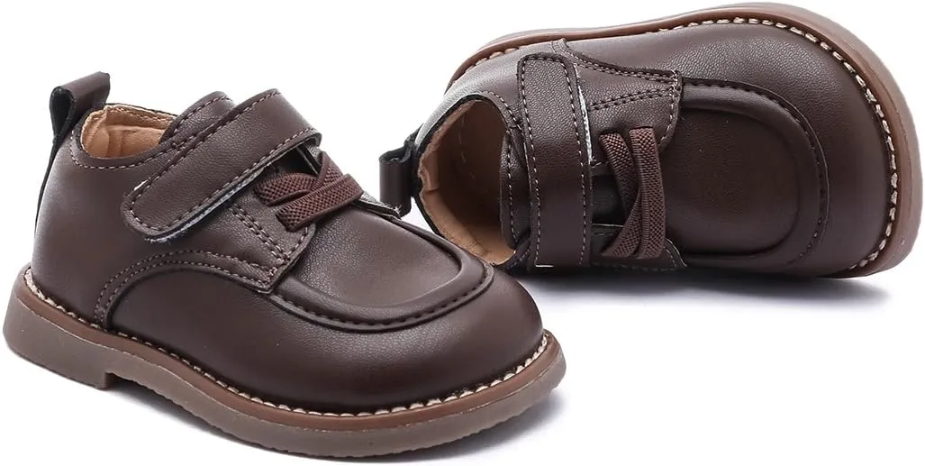 Toddler Boys Girls Dress Shoes Genuine Leather Loafers Shoes Wedding Church Dress Shoes Loafer Flats for Baby Little Kids