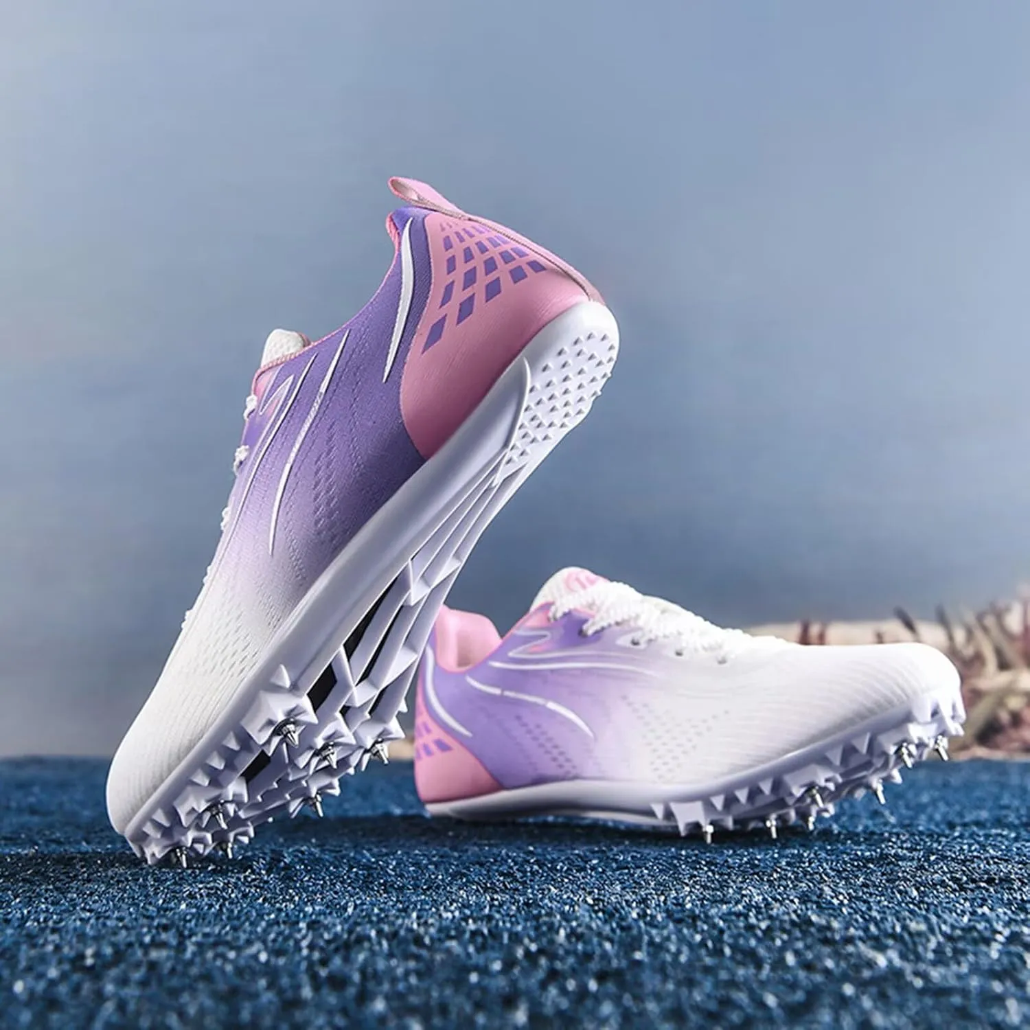 Track and Field Nail Shoes for Women 8 Spikes Training Competition Athletics Sprint Spikes Shoes Youth Professional Training Racing Running Sneakers