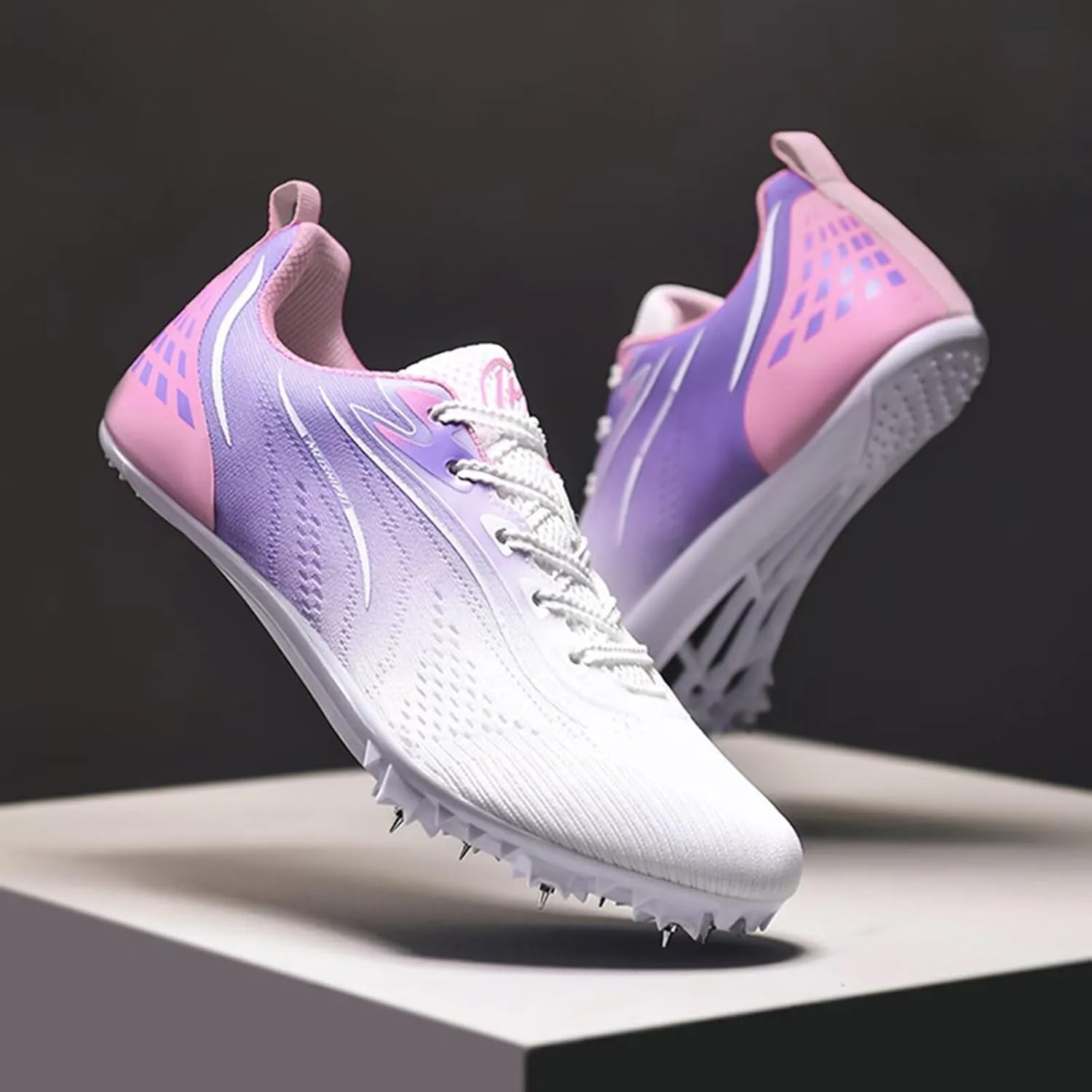 Track and Field Nail Shoes for Women 8 Spikes Training Competition Athletics Sprint Spikes Shoes Youth Professional Training Racing Running Sneakers