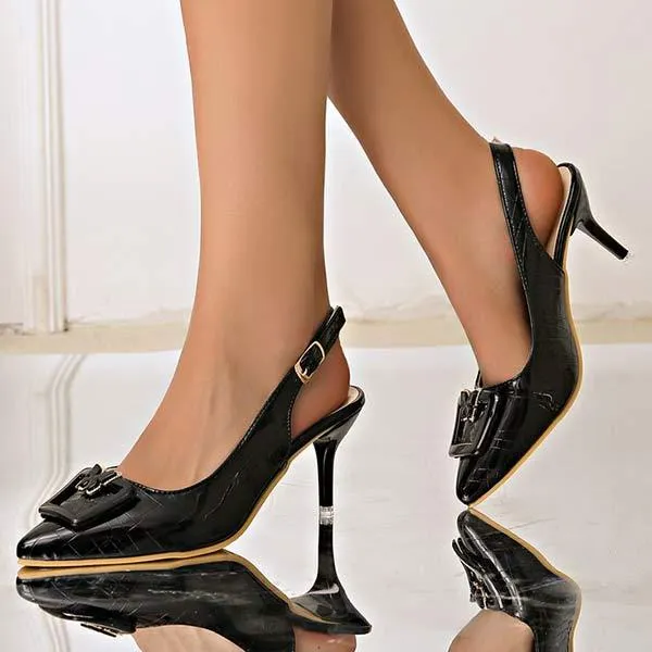 Women's Pointed High Heels with Fine Heels, Closed Toe, and Hollow Design - Elegant and Striking 17646718C
