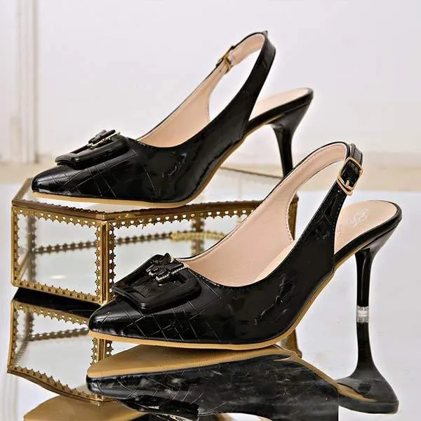 Women's Pointed High Heels with Fine Heels, Closed Toe, and Hollow Design - Elegant and Striking 17646718C