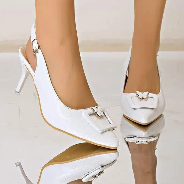 Women's Pointed High Heels with Fine Heels, Closed Toe, and Hollow Design - Elegant and Striking 17646718C