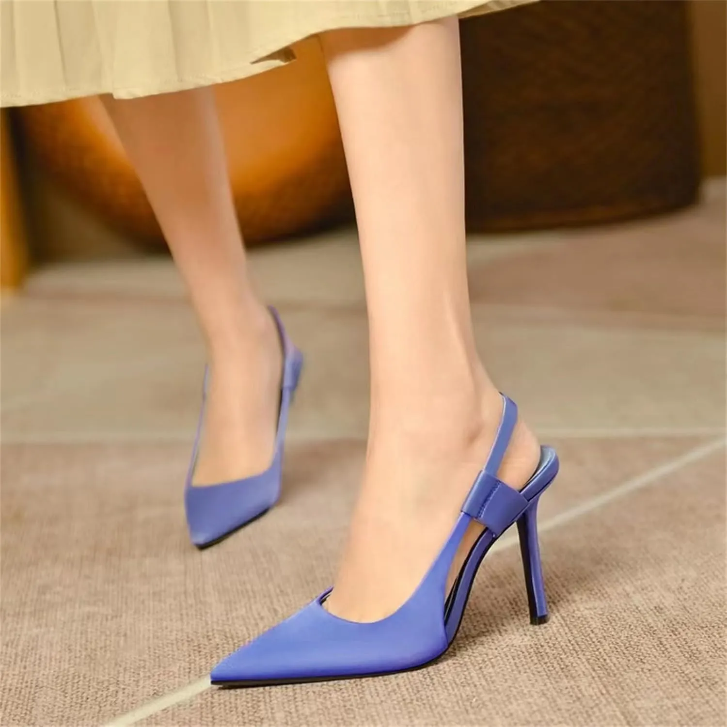 Women's Pointed Toe High Stiletto Heels Slingback Stretch Slip-on Pumps Dress Shoes for Women Wedding Party Shoes