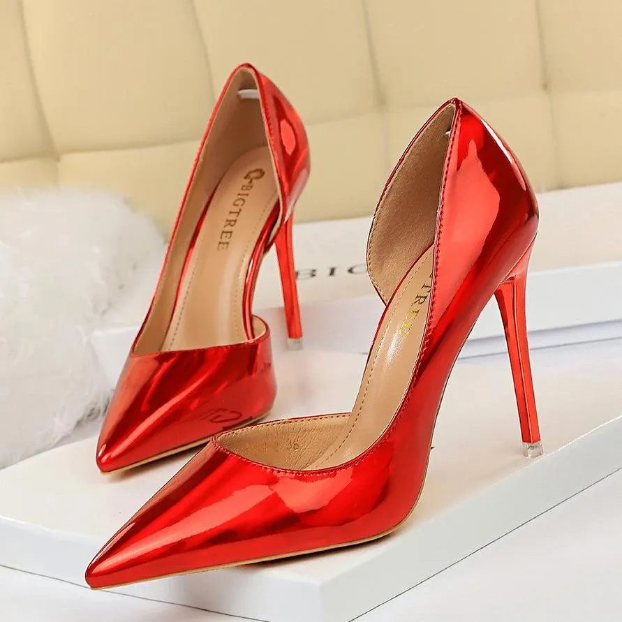 Women's sexy mirror stiletto pumps for wedding party