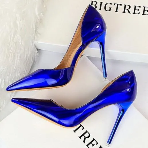 Women's sexy mirror stiletto pumps for wedding party