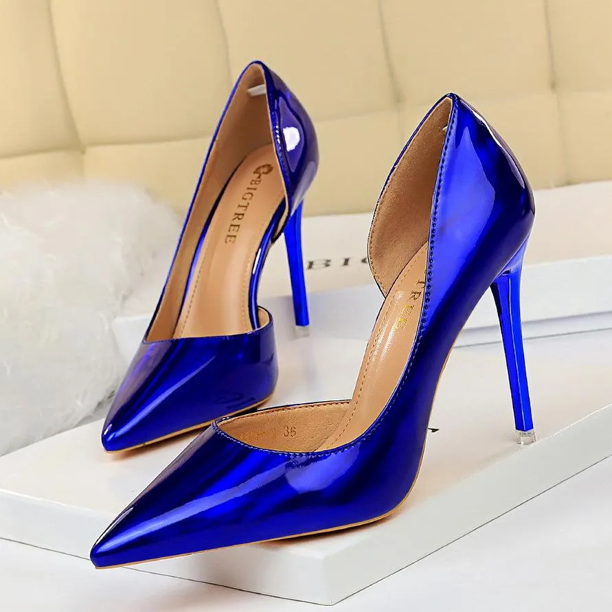 Women's sexy mirror stiletto pumps for wedding party