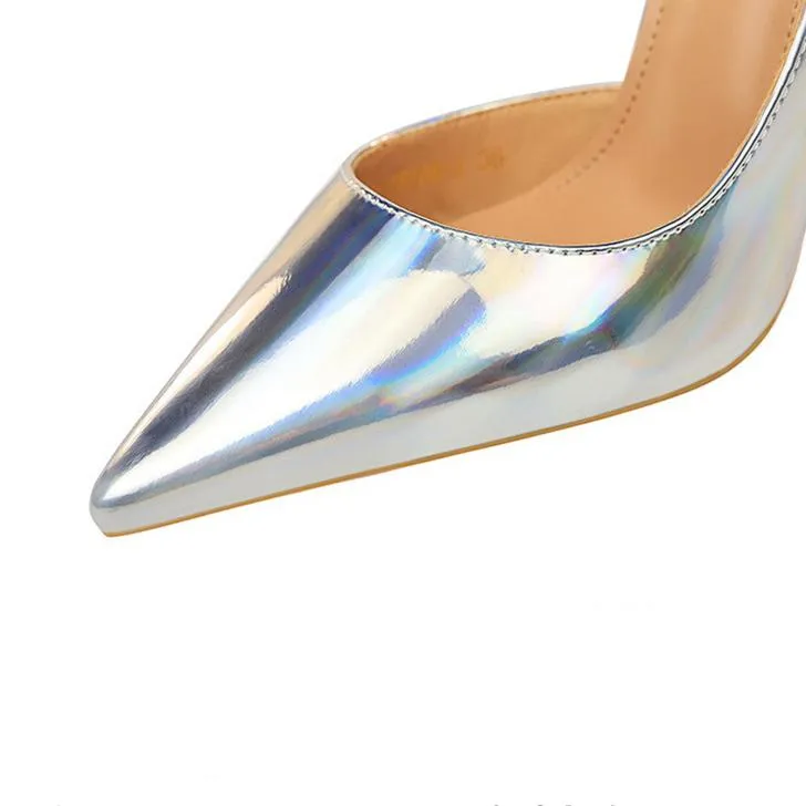 Women's sexy mirror stiletto pumps for wedding party
