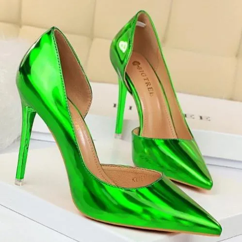 Women's sexy mirror stiletto pumps for wedding party