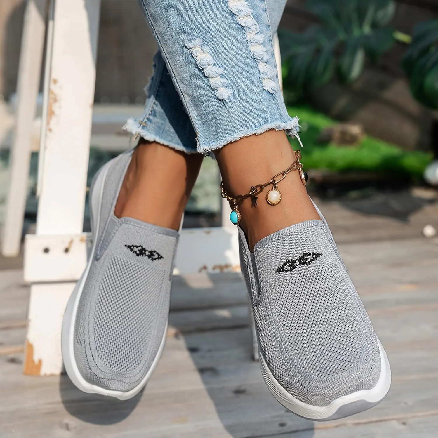 Woven Orthopedic Sneakers for Women Men Mesh Breathable Running Shoes,Outdoor Go Walking Slip on Diabetic Foam Shoes,Lightweight Non-Slip Soft Sole Athletic Sneakers with Arch Support