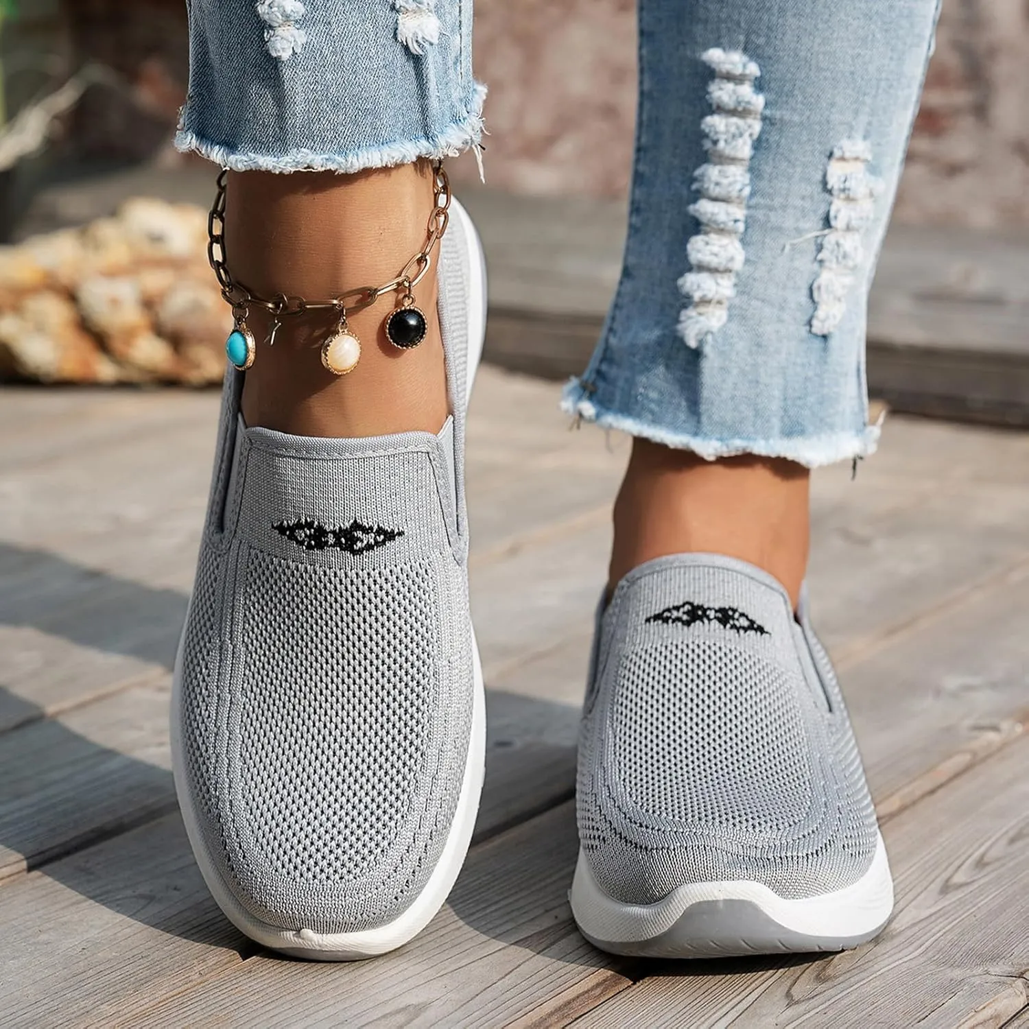 Woven Orthopedic Sneakers for Women Men Mesh Breathable Running Shoes,Outdoor Go Walking Slip on Diabetic Foam Shoes,Lightweight Non-Slip Soft Sole Athletic Sneakers with Arch Support