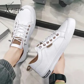 Xajzpa - Fall Men Sneakers Casual Tennis Shoes Lightweight Breathable Spring Men Shoes Flat Male Sneakers White Business Tênis Masculino
